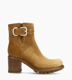 Discount Boot biker à boucle - Justy 70 - Cuir velours - Boots - Bottines|Boots - Bottines