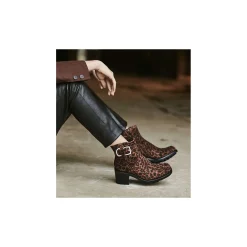 Boot biker à boucle - Justy 70 - Cuir velours - Boots - Bottines|Boots - Bottines