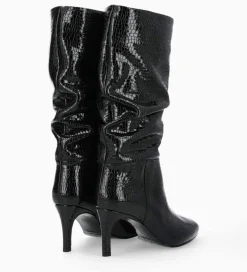 Hot Botte à talon - Céleste 65 - Cuir imprimé serpent verni - Bottes|Bottes