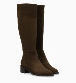 Online Botte à talon - Lora 50 - Cuir velours - Marron foncé Bottes|Bottes
