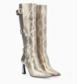 Online Botte à talon avec boucles - Cathy 85 - Cuir imprimé serpent - Bottes|Bottes
