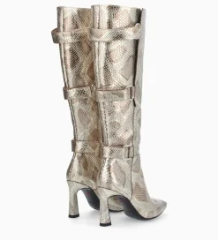 Online Botte à talon avec boucles - Cathy 85 - Cuir imprimé serpent - Bottes|Bottes