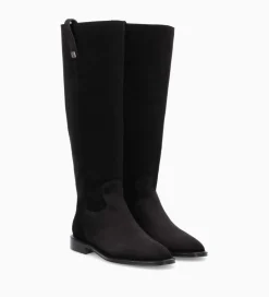 Clearance Botte à talon plat - Joan - Cuir velours - Bottes|Bottes