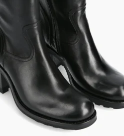 Botte biker zippée à boucle - Justy 70 - Cuir lisse - Bottes|Bikers