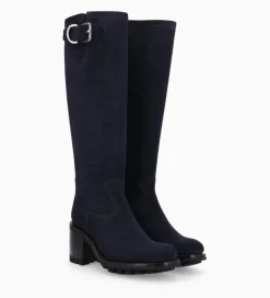 Best Botte biker zippée à boucle - Justy 70 - Cuir velours - Bottes|Bottes