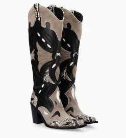 Best Botte western à talon - Annie 80 - Cuir de veau/Velours/Nappa/Serpent - Bottes|Bottes