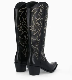 Hot Botte western brodée à talon - Ruby 50 - Cuir de veau lisse brillant - Bottes|Bottes