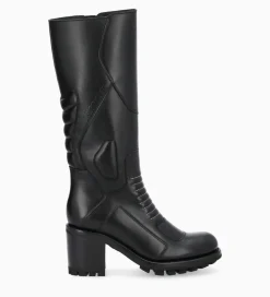 Outlet Botte zippée à talon - Thelma 70 - Cuir lisse - Bikers|Bottes