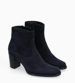 Sale Bottine à talon à zip - Legend 70 - Cuir velours - Boots - Bottines|Boots - Bottines
