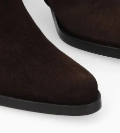 Discount Bottine à talon à zip - Paddy 70 - Cuir velours - Marron foncé Boots - Bottines|Boots - Bottines