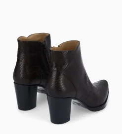 Outlet Bottine à talon à zip - Paddy 70 - Cuir imprimé serpent - Boots - Bottines|Boots - Bottines