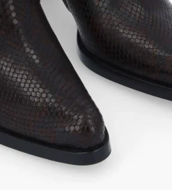Outlet Bottine à talon à zip - Paddy 70 - Cuir imprimé serpent - Boots - Bottines|Boots - Bottines