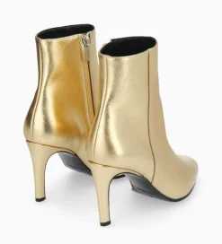 Bottine à talon aiguille zippée - Stella 85 - Cuir métallisé - Boots - Bottines