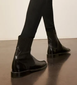 New Bottine chelsea - Harri 25 - Cuir de veau lisse brillant/Maille - Boots - Bottines