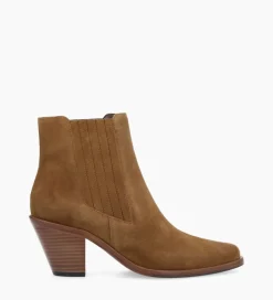 New Bottine chelsea à talon - Jane 70 - Cuir velours - Boots - Bottines|Santiags