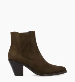 New Bottine chelsea à talon - Jane 70 - Cuir velours - Marron foncé Boots - Bottines|Boots - Bottines