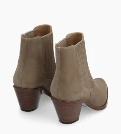 Hot Bottine chelsea à talon - Jane 70 - Cuir velours - Boots - Bottines