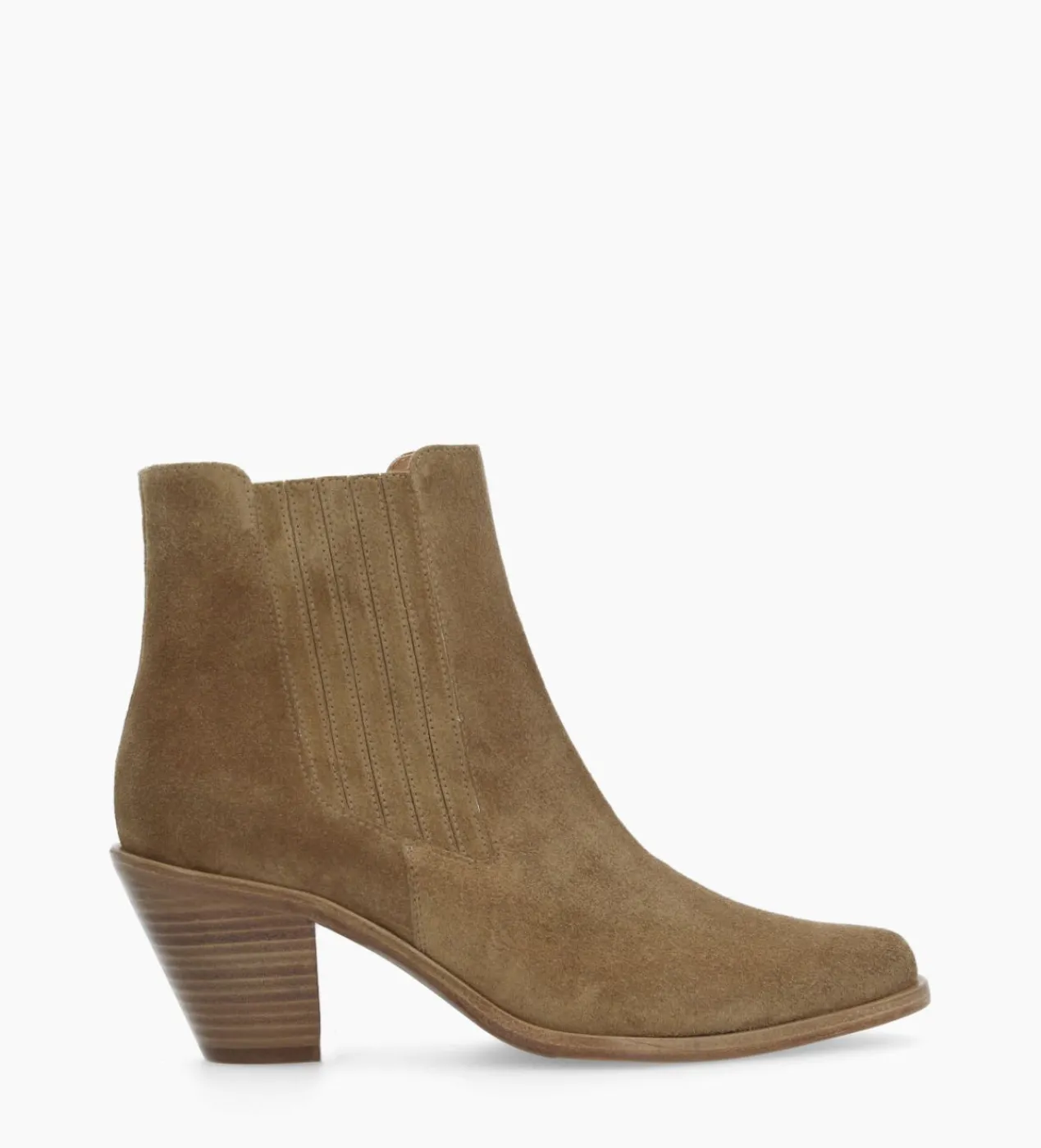 Discount Bottine chelsea à talon - Jane 70 - Cuir velours - Boots - Bottines|Boots - Bottines