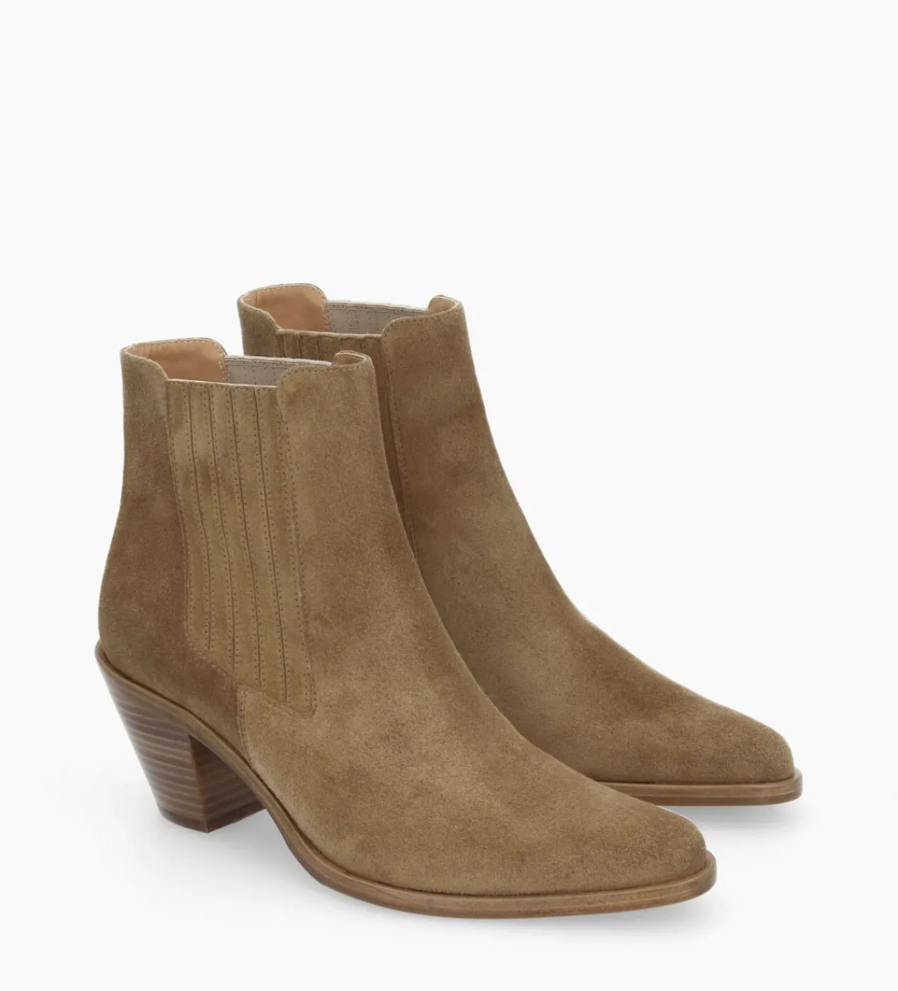 Discount Bottine chelsea à talon - Jane 70 - Cuir velours - Boots - Bottines|Boots - Bottines