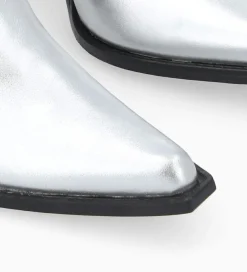 Hot Bottine chelsea à talon - Sandy 80 - Cuir imprimé crocodile/Cuir métallisé - Boots - Bottines|Boots - Bottines