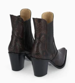 Bottine chelsea à talon - Sandy 80 - Cuir imprimé serpent - Boots - Bottines|Boots - Bottines