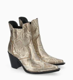 Outlet Bottine chelsea à talon - Sandy 80 - Cuir imprimé serpent - Boots - Bottines|Boots - Bottines
