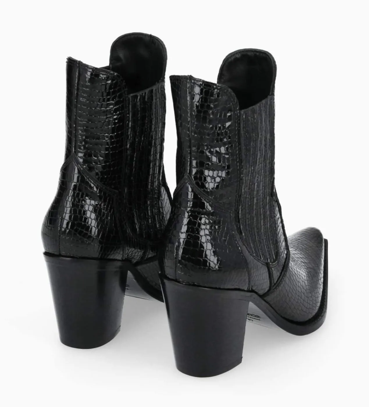 Best Bottine chelsea à talon - Sandy 80 - Cuir imprimé serpent verni - Boots - Bottines