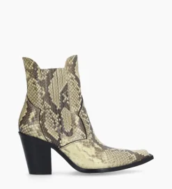 Best Bottine chelsea à talon - Sandy 80 - Cuir imprimé serpent - Boots - Bottines