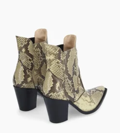 Best Bottine chelsea à talon - Sandy 80 - Cuir imprimé serpent - Boots - Bottines