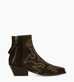Discount Bottine Western - Calamity 40 - Cuir velours - Marron foncé Boots - Bottines|Boots - Bottines