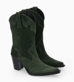 Hot Bottine western à talon - Andy 80 - Cuir velours - Boots - Bottines|Boots - Bottines