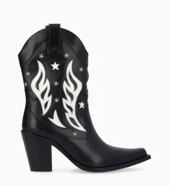 Best Bottine western à talon brodée - Tippi 80 - Cuir de veau lisse brillant - Boots - Bottines|Boots - Bottines