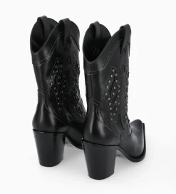 Online Bottine western brodée à talon avec clous - Tippi 80 - Cuir de veau lisse/Cuir imprimé serpent - Boots - Bottines|Santiags