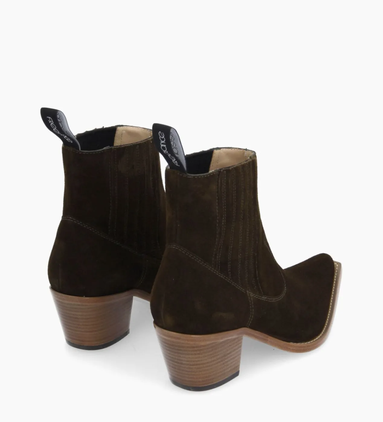 Outlet Bottine western chelsea - Sibelle 50 - Cuir velours - Vert olive Boots - Bottines