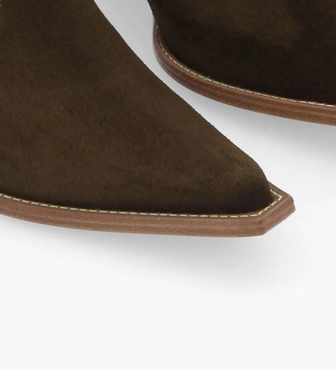 Outlet Bottine western chelsea - Sibelle 50 - Cuir velours - Vert olive Boots - Bottines