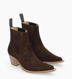 Hot Bottine western chelsea - Sibelle 50 - Cuir velours - Boots - Bottines