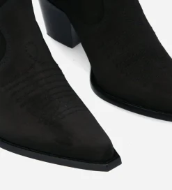 Sale Bottine western chelsea brodée à talon - Simone 50 - Cuir velours - Boots - Bottines|Boots - Bottines