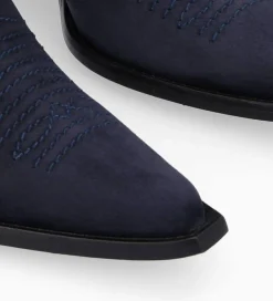 Hot Bottine western chelsea brodée à talon - Simone 50 - Cuir velours - Boots - Bottines|Boots - Bottines