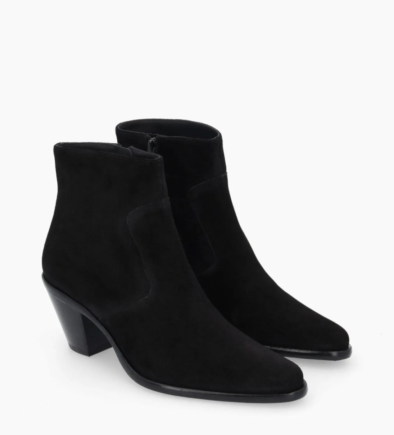 Sale Bottine western zippée - Jane 7 - Cuir velours - Boots - Bottines|Boots - Bottines
