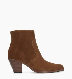 Discount Bottine western zippée - Jane 7 - Cuir velours - Boots - Bottines