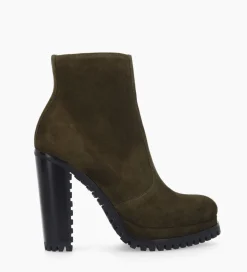 Bottine zippée à talon - Lery 7 - Cuir velours - Boots - Bottines