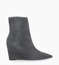 Hot Bottine zippée à talon compensé - Florence 70 - Cuir velours - Boots - Bottines|Boots - Bottines