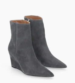 Hot Bottine zippée à talon compensé - Florence 70 - Cuir velours - Boots - Bottines|Boots - Bottines