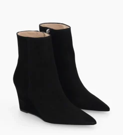 Hot Bottine zippée à talon compensé - Florence 70 - Cuir velours - Boots - Bottines