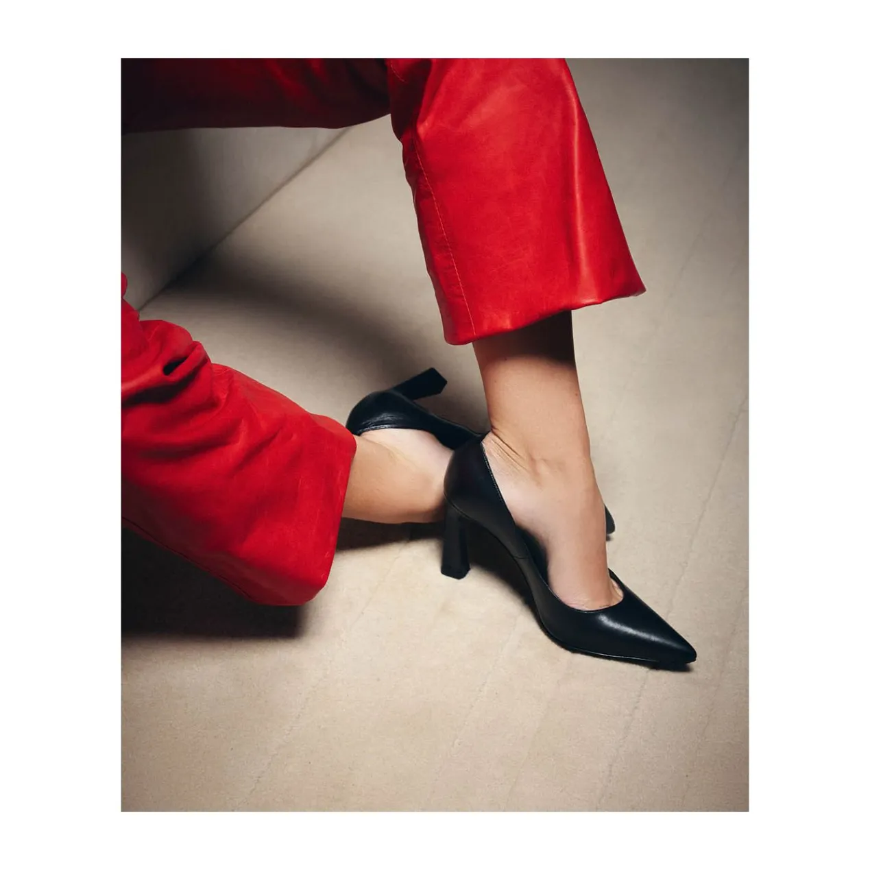 New Escarpin à talon à bout pointu - Iris 65 - Cuir de veau lisse brillant - Escarpins