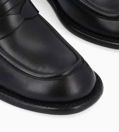 Outlet Mocassin à talon à bout carré - Anaïs 50 - Cuir de veau lisse brillant- Mocassins - Escarpins|Mocassins